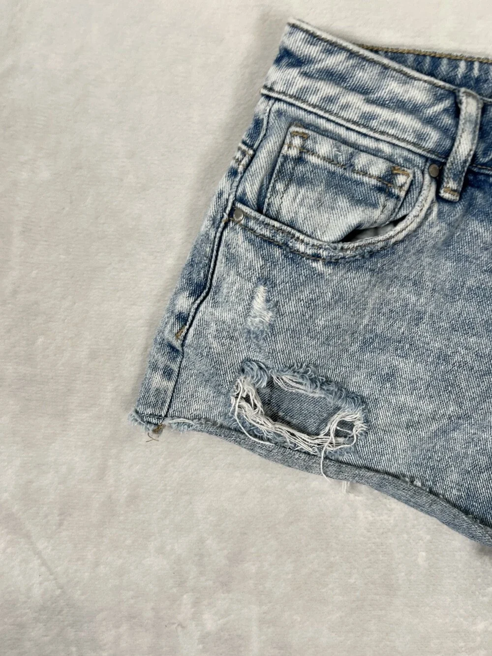 PacSun Denim Jean Shorts Women's 24 Blue Distressed Festival Cutoff Frayed